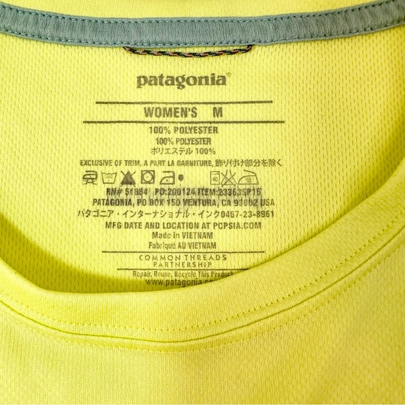 Patagonia Common Threads Women’s Performance Yellow T-Shirt - Picture 5 of 10